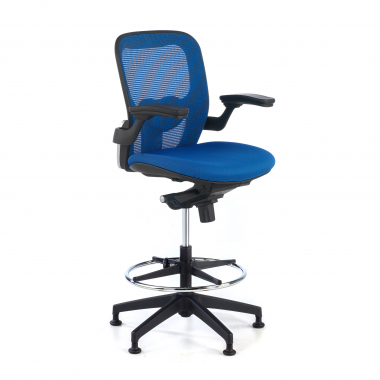 ergonomischer hocker blau burostuhl netzstoff feste armlehnen 1