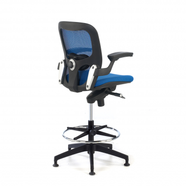 ergonomischer hocker blau burostuhl netzstoff feste armlehnen 8