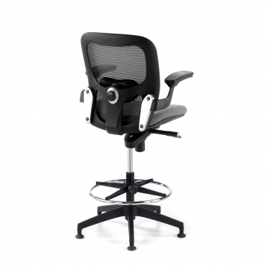 ergonomischer hocker grau burostuhl netzstoff feste armlehnen 7