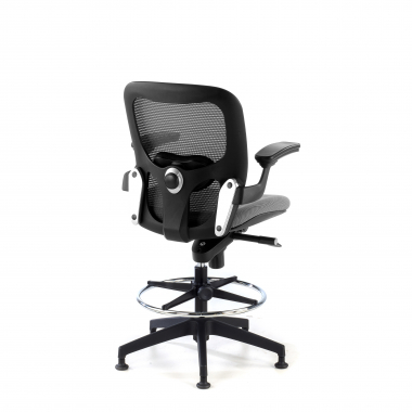ergonomischer hocker grau burostuhl netzstoff feste armlehnen 8