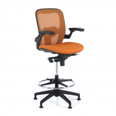 ergonomischer hocker orange burostuhl netzstoff feste armlehnen 1