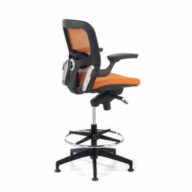 ergonomischer hocker orange burostuhl netzstoff feste armlehnen 7