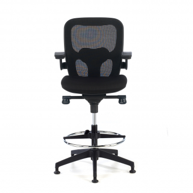 ergonomischer hocker schwarz burostuhl netzstoff feste armlehnen 3