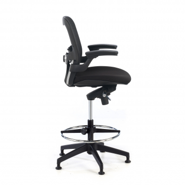 ergonomischer hocker schwarz burostuhl netzstoff feste armlehnen 4