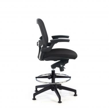 ergonomischer hocker schwarz burostuhl netzstoff feste armlehnen 5