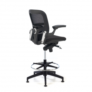 ergonomischer hocker schwarz burostuhl netzstoff feste armlehnen 6