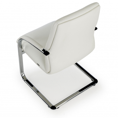 konferenzstuhl weiss naturleder gepolsterte armlehnen 5