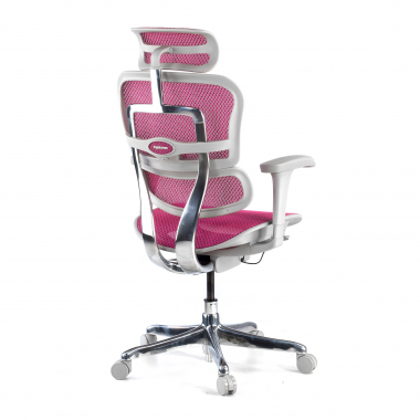 ergonomischer burostuhl weiss rosa weisse struktur netz netzstoff bewegliche armlehnen kopfstutze 7