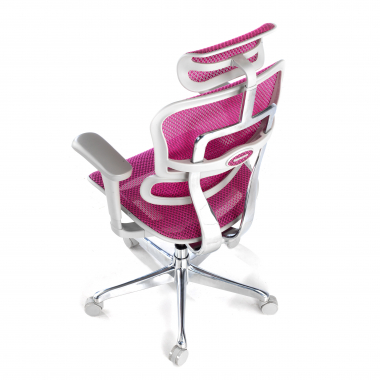 ergonomischer burostuhl weiss rosa weisse struktur netz netzstoff bewegliche armlehnen kopfstutze 8