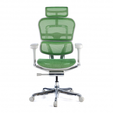 ergonomischer burostuhl weiss grun weisse struktur netz netzstoff 5d verstellbare armlehnen kopfstutze 3