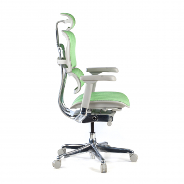 ergonomischer burostuhl weiss grun weisse struktur netz netzstoff 5d verstellbare armlehnen kopfstutze 4