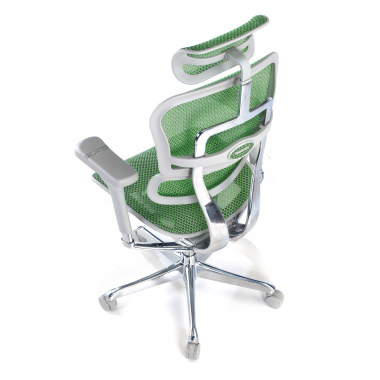 ergonomischer burostuhl weiss grun weisse struktur netz netzstoff 5d verstellbare armlehnen kopfstutze 7