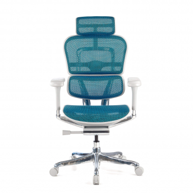 ergonomischer burostuhl weiss blau weisse struktur netz netzstoff 5d verstellbare armlehnen kopfstutze 3