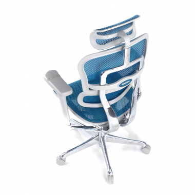 ergonomischer burostuhl weiss blau weisse struktur netz netzstoff 5d verstellbare armlehnen kopfstutze 7
