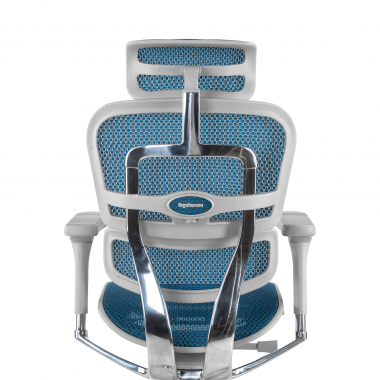 ergonomischer burostuhl weiss blau weisse struktur netz netzstoff 5d verstellbare armlehnen kopfstutze 8