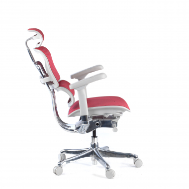 ergonomischer burostuhl weiss rot weisse struktur netz netzstoff 5d verstellbare armlehnen kopfstutze 5