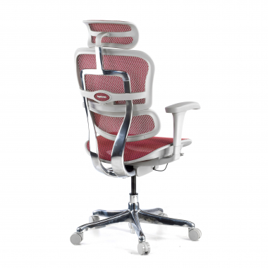 ergonomischer burostuhl weiss rot weisse struktur netz netzstoff 5d verstellbare armlehnen kopfstutze 6
