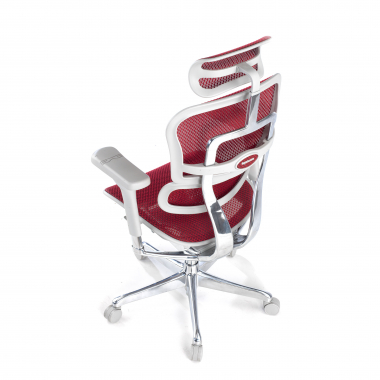ergonomischer burostuhl weiss rot weisse struktur netz netzstoff 5d verstellbare armlehnen kopfstutze 7