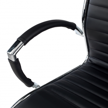chefsessel schwarz naturleder naturleder gepolsterte armlehnen 8
