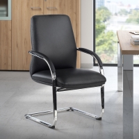 Besucherstuhl Prestige, Metallgestell, Naturleder