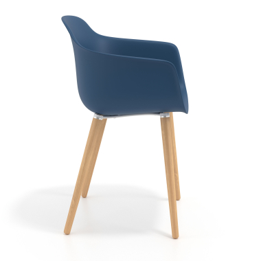 skandinavischer burostuhl blau drehbar holz kunststoff feste armlehnen 4
