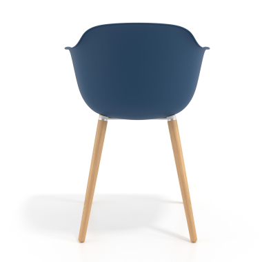 skandinavischer burostuhl blau drehbar holz kunststoff feste armlehnen 5