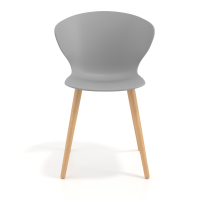 Skandinavischer Stuhl Emily, ergonomische Sitzfläche, Holzbeine