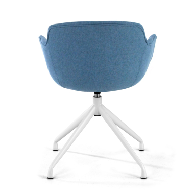 konferenzstuhl weiss blau pyramidenbasis stoff gepolsterte armlehnen 5