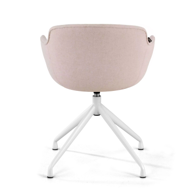konferenzstuhl weiss beige pyramidenbasis stoff gepolsterte armlehnen 5