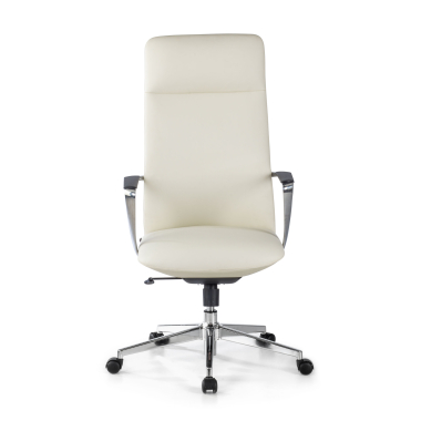 chefsessel weiss hoher rucken kunstleder feste armlehnen 3