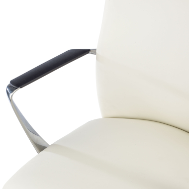 chefsessel weiss hoher rucken kunstleder feste armlehnen 8