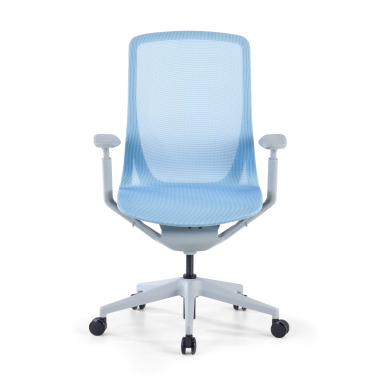design burostuhl weiss blau kinet netzstoff 3d verstellbare armlehnen 3