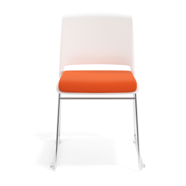 konferenzstuhl weiss orange ohne arme gepolstert stoff ohne armlehnen 6