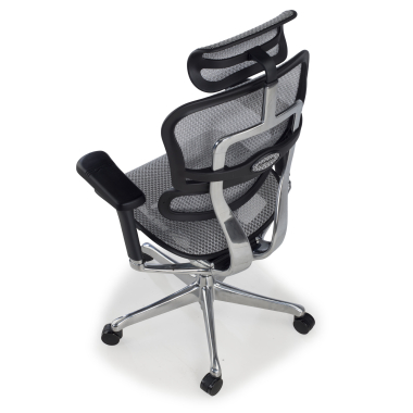 ergonomischer burostuhl grau schwarze struktur netz netzstoff 5d verstellbare armlehnen kopfstutze 8