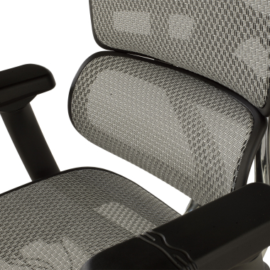 ergonomischer burostuhl grau schwarze struktur netz netzstoff 5d verstellbare armlehnen kopfstutze 10