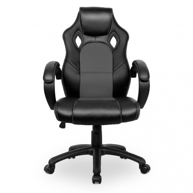 gaming stuhl schwarz racer kunstleder feste armlehnen 3