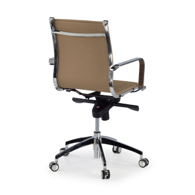 chefsessel kaffeebraun verchromte struktur kunstleder kunstleder feste armlehnen 5
