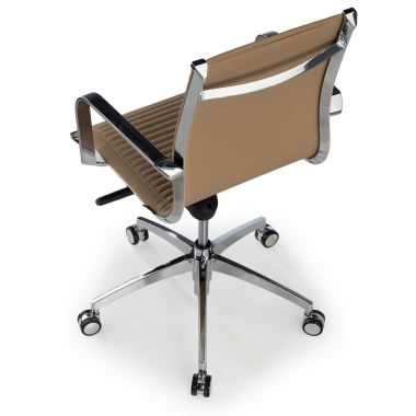 chefsessel kaffeebraun verchromte struktur kunstleder kunstleder feste armlehnen 7