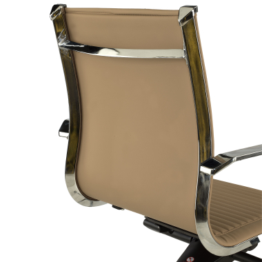 chefsessel kaffeebraun verchromte struktur kunstleder kunstleder feste armlehnen 9