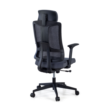 ergonomischer burostuhl grau schwarzes gestell netzstoff 3d verstellbare armlehnen lordosenstutze kopfstutze 5