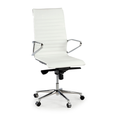 luxus burostuhl weiss hoher rucken naturleder naturleder feste armlehnen 1