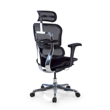 ergonomischer burostuhl schwarz schwarzes gestell mit gepolstertem sitz stoff bewegliche armlehnen kopfstutze 9