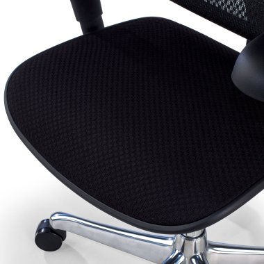 ergonomischer burostuhl schwarz schwarzes gestell mit gepolstertem sitz stoff bewegliche armlehnen kopfstutze 5