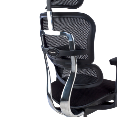 ergonomischer burostuhl schwarz schwarzes gestell mit gepolstertem sitz stoff bewegliche armlehnen kopfstutze 6
