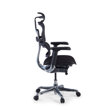 ergonomischer burostuhl schwarz schwarzes gestell mit gepolstertem sitz stoff 5d verstellbare armlehnen kopfstutze 4