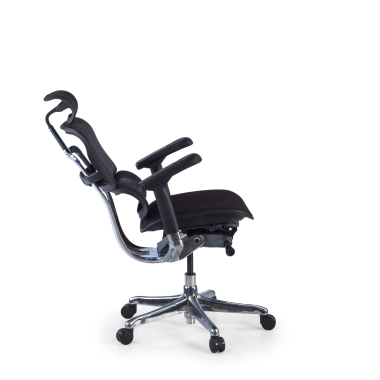 ergonomischer burostuhl schwarz schwarzes gestell mit gepolstertem sitz stoff 5d verstellbare armlehnen kopfstutze 5