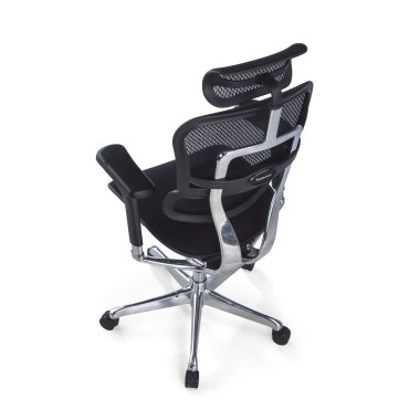 ergonomischer burostuhl schwarz schwarzes gestell mit gepolstertem sitz stoff 5d verstellbare armlehnen kopfstutze 8
