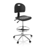 Arbeitshocker MaxWork X1, festes Polyurethan, Fußstützenring