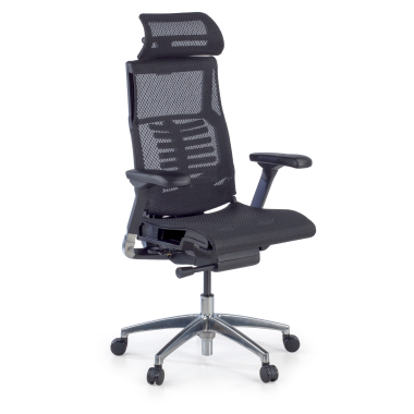 ergonomischer burostuhl schwarz schwarzes gestell netzstoff 5d verstellbare armlehnen lordosenstutze kopfstutze 1