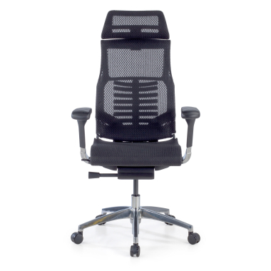 ergonomischer burostuhl schwarz schwarzes gestell netzstoff 5d verstellbare armlehnen lordosenstutze kopfstutze 3